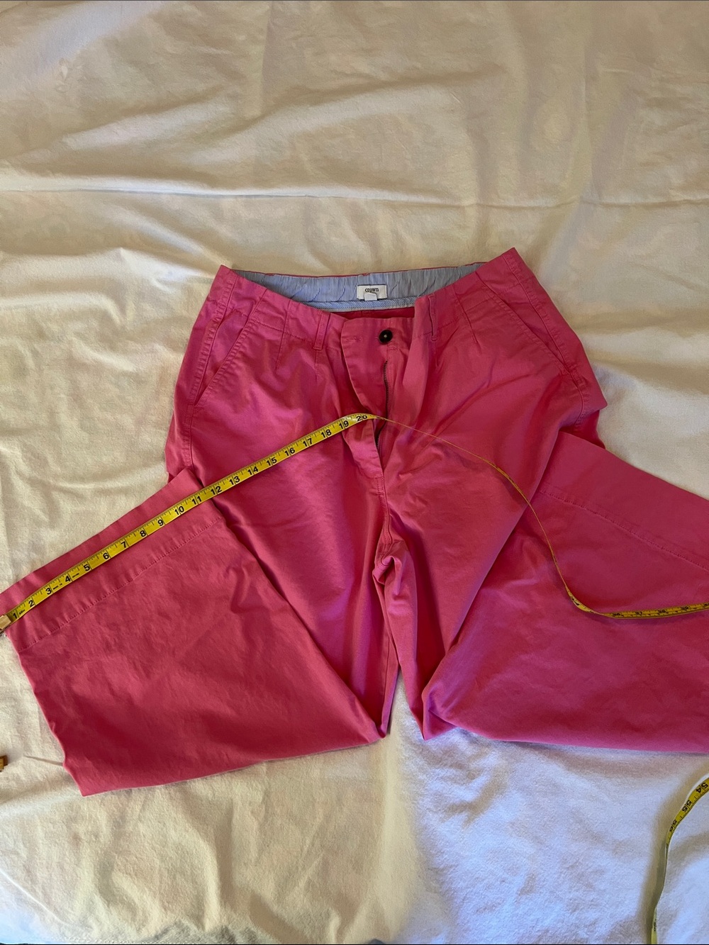 crown & ivy Bright Pink Straight-Leg Cotton Chino Pants 14W